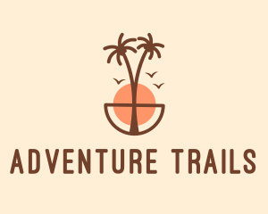 Sunset Island Adventure  logo design