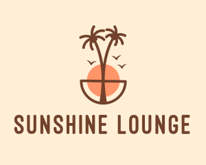 Sunset Island Adventure  logo design