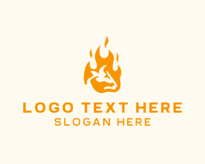 Meat - Flaming Beef Grill logo design