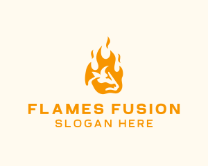 Flaming Beef Grill logo design