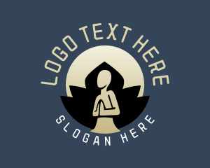 Retreat - Yoga Lotus Pose logo design