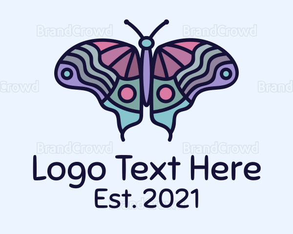 Colorful Moth Wings Logo