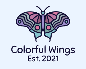 Colorful Moth Wings logo design