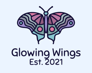 Colorful Moth Wings logo design