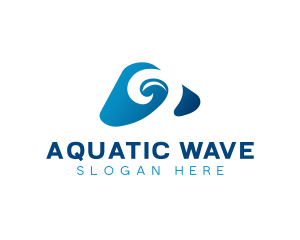 Swimmer - Surfing Beach Waves logo design