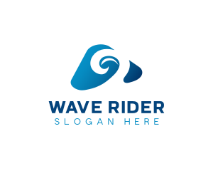 Surfing Beach Waves logo design