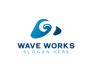 Surfing Beach Waves logo design