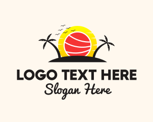 Island - Tropical Sushi Sunset logo design