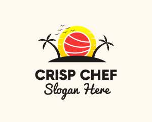 Tropical Sushi Sunset logo design