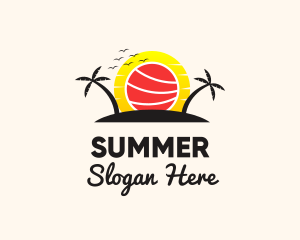 Tropical Sushi Sunset logo design