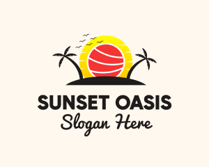 Tropical Sushi Sunset logo design