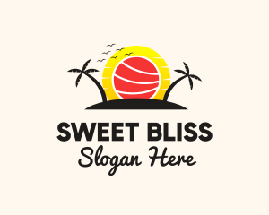 Resort - Tropical Sushi Sunset logo design