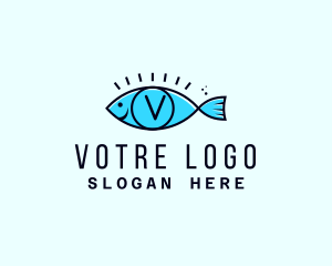 Seafood Fish Aquatic Oceanarium Logo