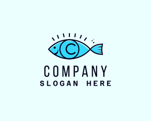 Seafood Fish Aquatic Oceanarium Logo