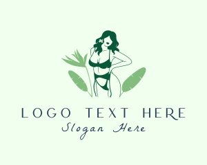 Lingerie - Natural Woman Swimwear Model logo design