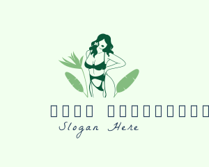 Sexy - Natural Woman Swimwear Model logo design