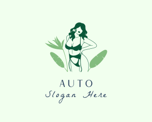 Swimwear - Natural Woman Swimwear Model logo design