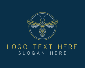 Honey - Geometrical Bee Wings logo design