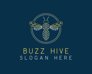 Geometrical Bee Wings logo design