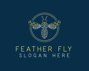 Geometrical Bee Wings logo design