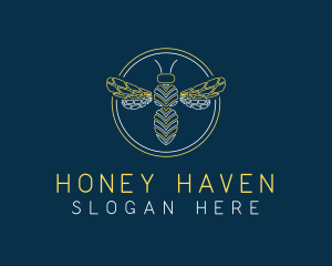 Beekeeping - Geometrical Bee Wings logo design