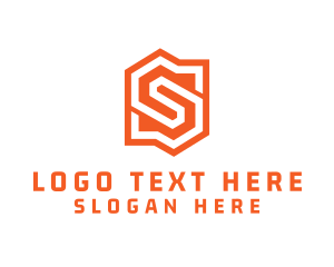 Typography - Edgy Orange Letter S logo design