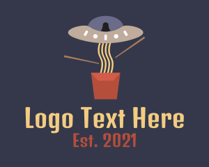 Spaceship - Alien Noodles Restaurant logo design