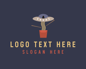 Galactic - Alien Noodles Restaurant logo design
