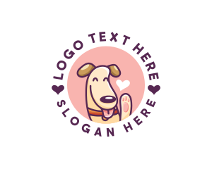 Love - Happy Pet Dog logo design