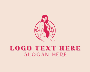 Plastic Surgery - Floral Bikini Swimsuit logo design