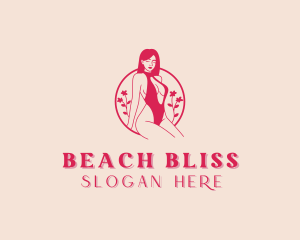 Swimsuit - Floral Bikini Swimsuit logo design