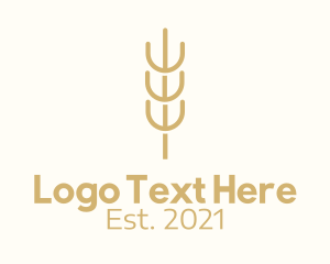 Minimalist - Organic Wheat Farm logo design