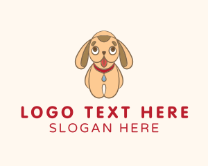 Orange Wolf - Cute Puppy Dog logo design