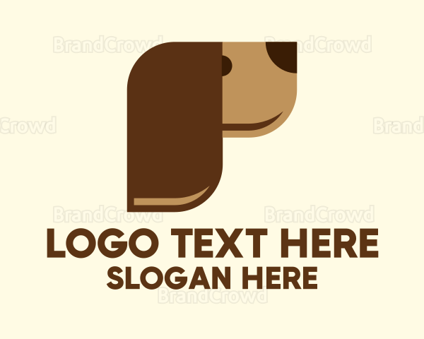 Modern Brown Dog Logo