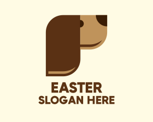 Modern Brown Dog  Logo