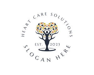 Woman Tree Heart Wellness logo design