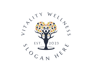 Woman Tree Heart Wellness logo design