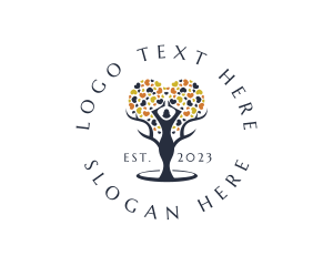 Woman Tree Heart Wellness Logo