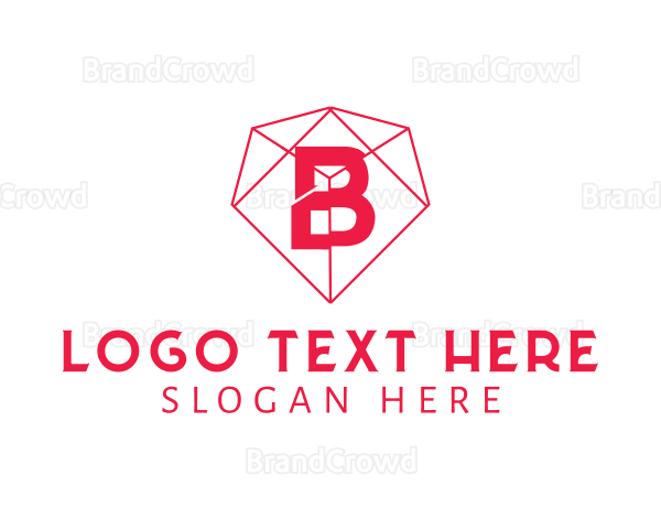 Diamond Cube Letter B Logo