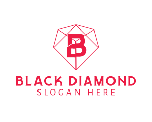 Diamond Cube Letter B logo design