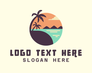 Vlog - Tropical Ocean Beach logo design