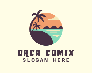 Vlog - Tropical Ocean Beach logo design