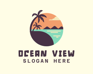 Tropical Ocean Beach logo design