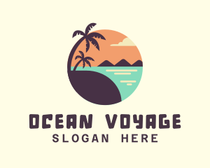 Tropical Ocean Beach logo design