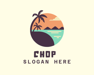Surfing - Tropical Ocean Beach logo design