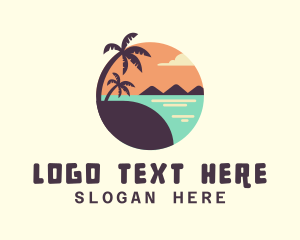 Tropical Ocean Beach Logo