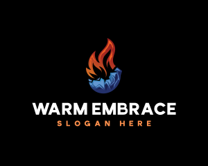 Heating Cooling HVAC logo design