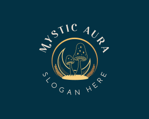 Mystical Moon Mushroom logo design