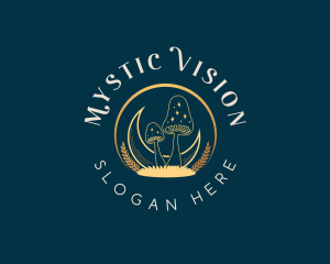 Mystical Moon Mushroom logo design