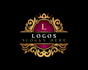 Victorian - Shield Leaf Royalty logo design